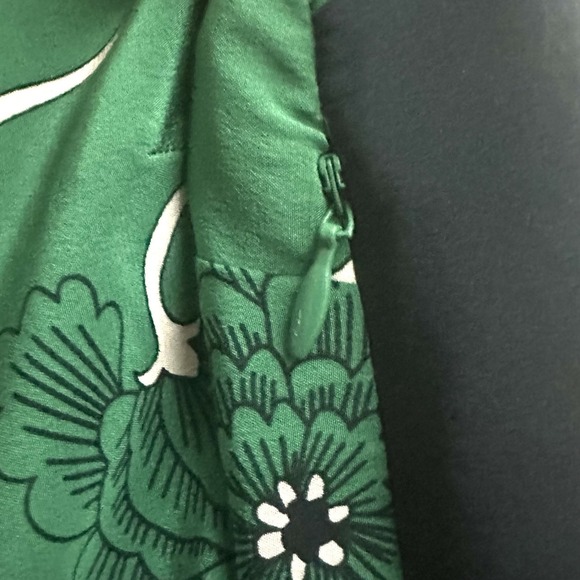 Tibi Silk Dress Sz 8 Green Geometric Floral Cut Out Arms Bateau Luxury - Picture 13 of 13